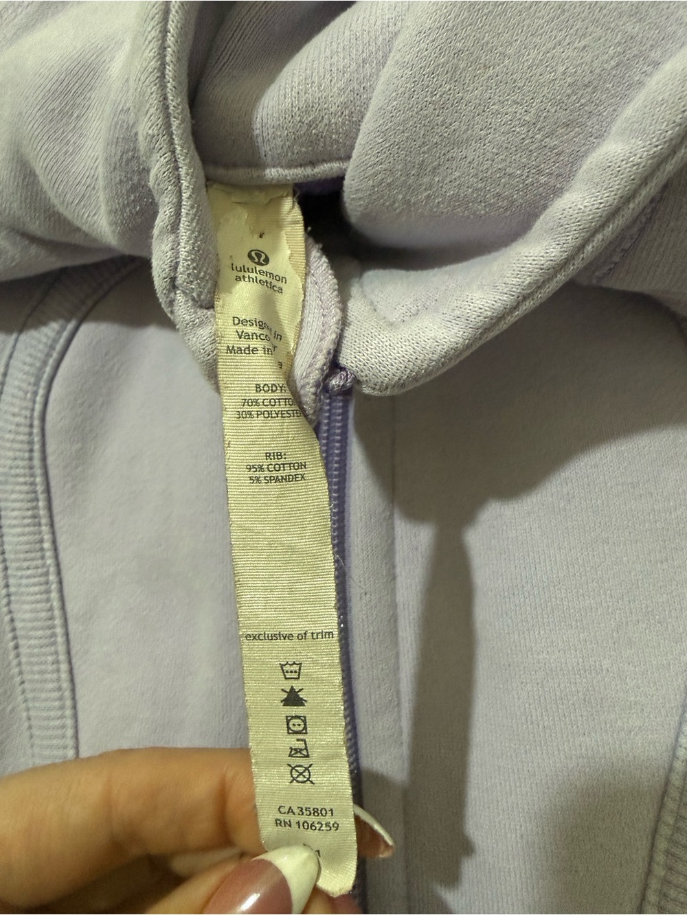 Lululemon Scuba Hoodie Jacket Lavender Purple Zip Up Women’s Size 4 - Picture 4 of 5